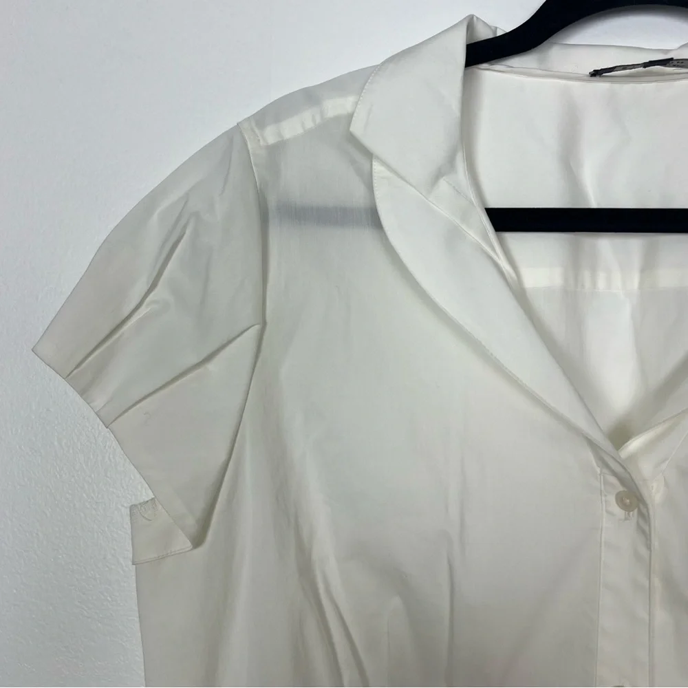 Anne Klein NWT Button Front Blouse Stretch Ivory Professional Office Size 16 - Picture 2 of 8